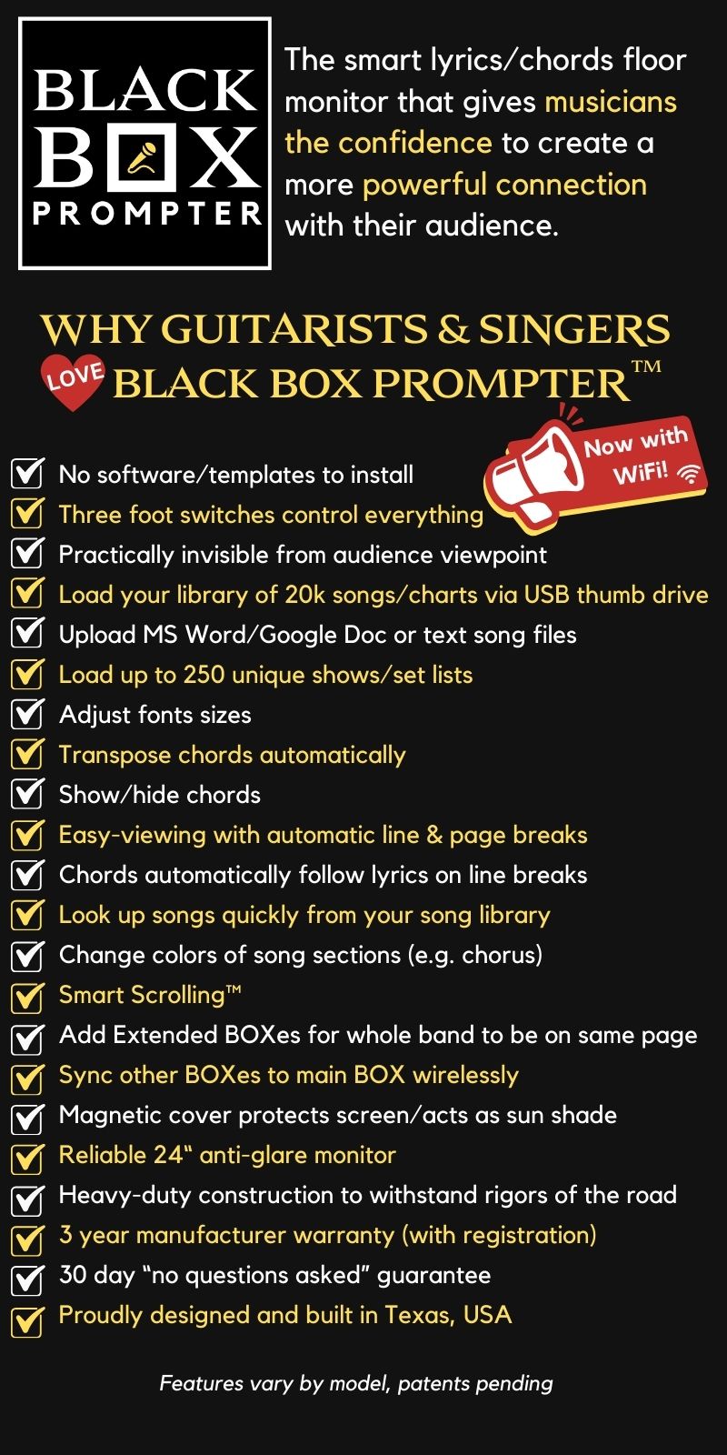 BLACK BOX Prompter Features