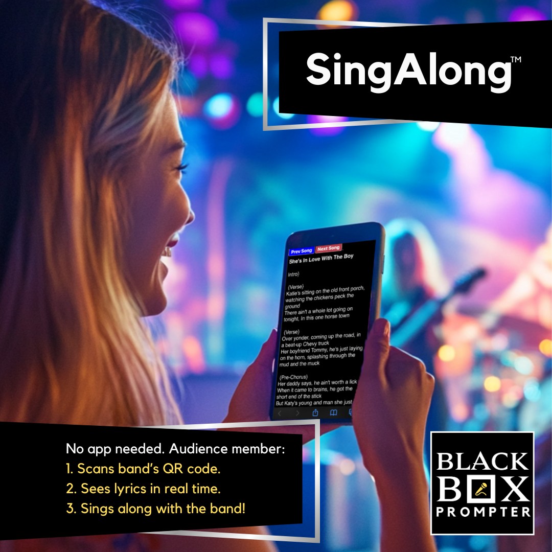 Audience can see your lyrics on their phone in real time!