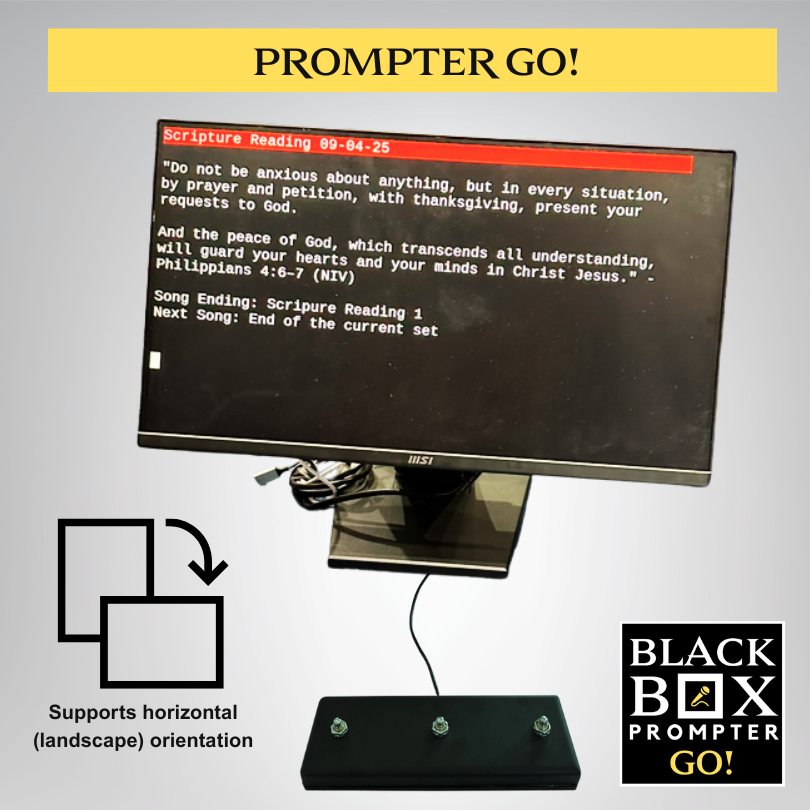 Prompter GO! horizontal / landscape example