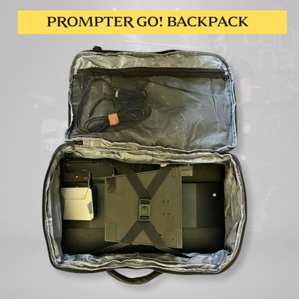 Prompter Go! backpack inside view