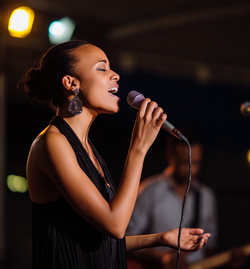Female singing in church