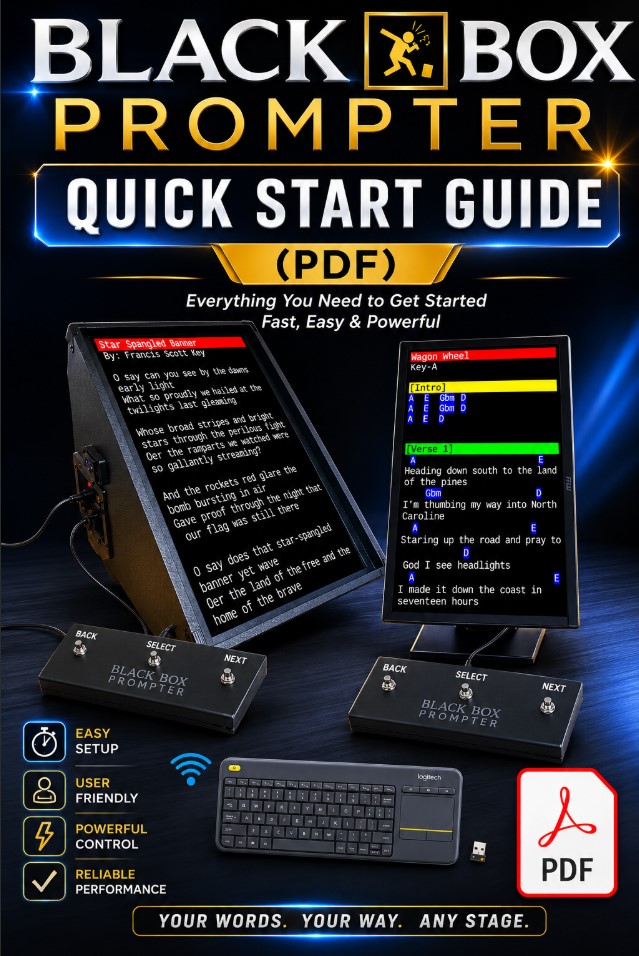 BLACK BOX Prompter Quick Start Guide (PDF)