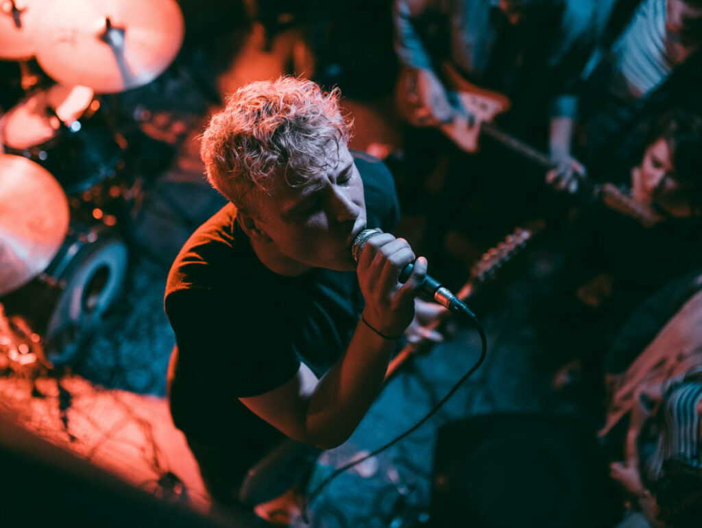 singer in front of crowd