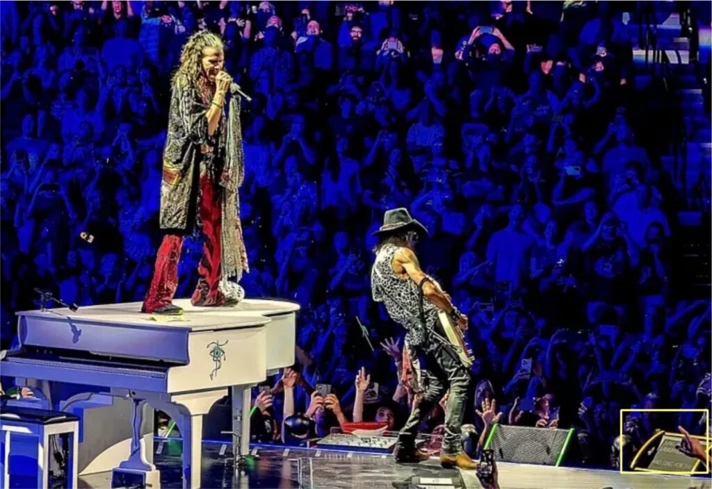 Aerosmith relying on a teleprompter